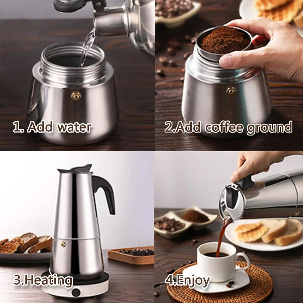 Classic Moka Pot – 4/6/9 Cups
